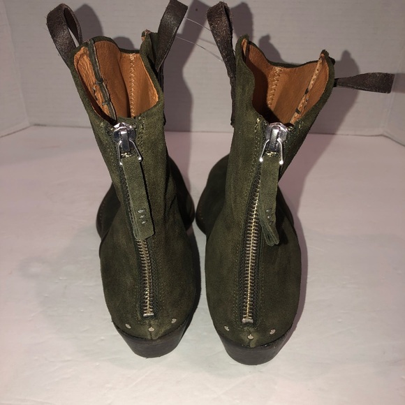We The Free Free People Wesley Green Suede Western Cowboy Boots Shoes 9/39 - Picture 6 of 7